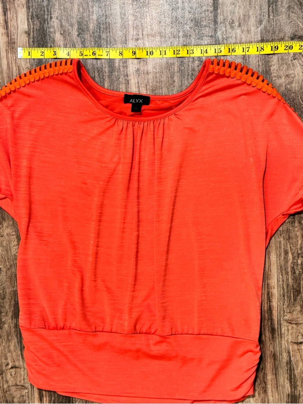 Alyx Bright Orange Scoop-Neck Short Sleeve Top - Picture 5 of 8